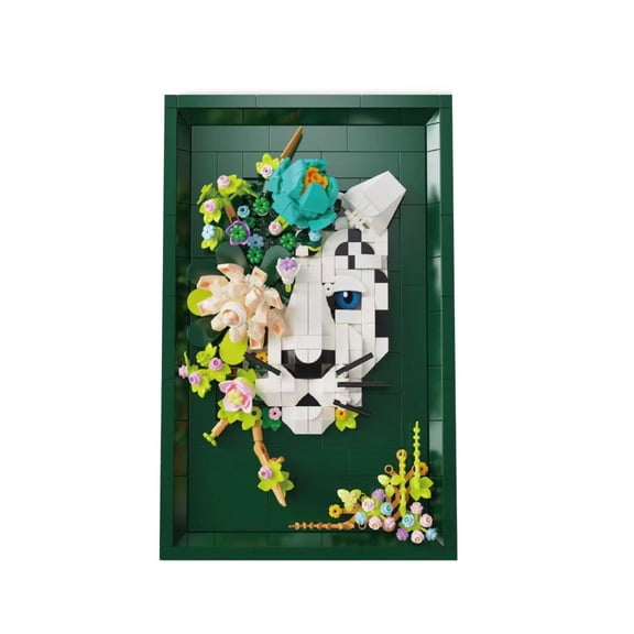Remocguys Leopard Flower Wall Art Building Set Compatible with Lego Animal 3d Ocean Blocks Model Home Decor for Adults 648pcs