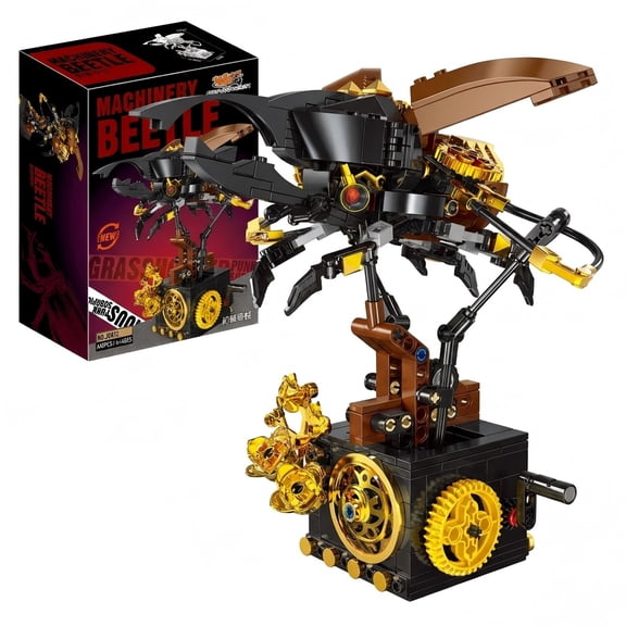 Remocguys Mechanical Beetle Building Set Compatible with Lego Insect Creative Steampunk Collectible Model 440pcs