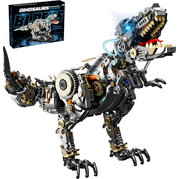 Remocguys Mechanical Dinosaur Building Set with LED for Adults Compatible with Lego 1268 Pcs