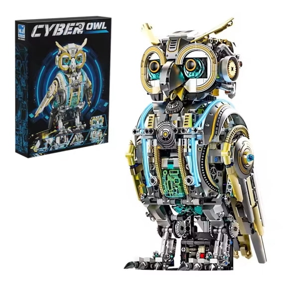 Remocguys Mechanical Owl Building Set with Light Compatible with Lego Animal Bird Model Decor for Adults Boys 1296 Pcs