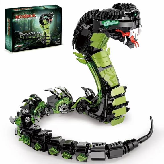 Remocguys Mechanical Spectacles snake Building Sets Animal for Adults Boy Compatible with Lego