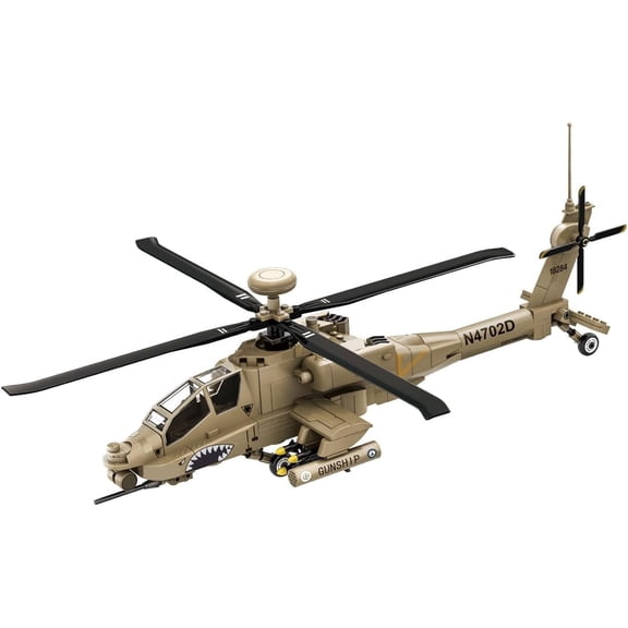 Remocguys Military AH-64 Helicopter Building Blocks Set Compatible with Lego Plane Model for Adults Boys 259 Pcs