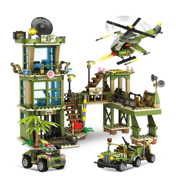 Remocguys Military Base Building Set Army Block Toys for Boys Age 8+ Compatible with Lego 830 Pcs