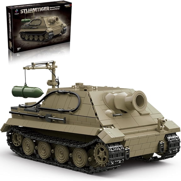 Remocguys Military Sturmtiger Tank Building Set Compatible with Lego WW2 Army Tank Model for Adults Boys 1394 Pcs