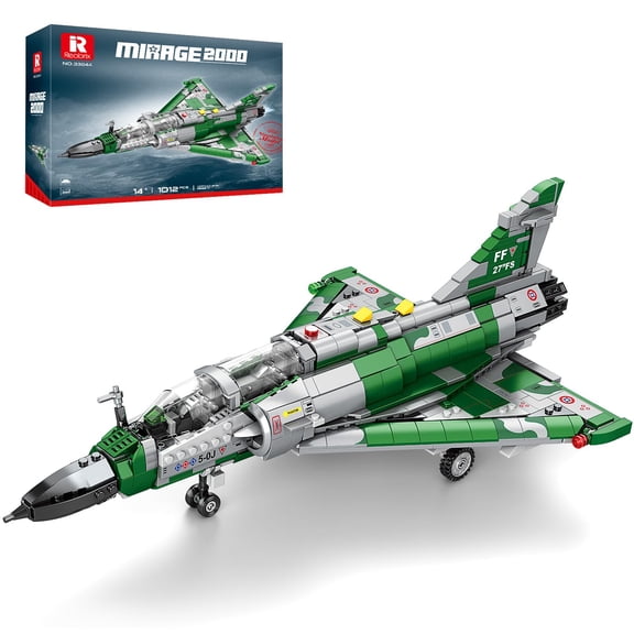 Remocguys Mirage 2000 Fighter Building Set Compatible with Lego Military Plane Creative Collectible Model for Teens Adults 1012pcs