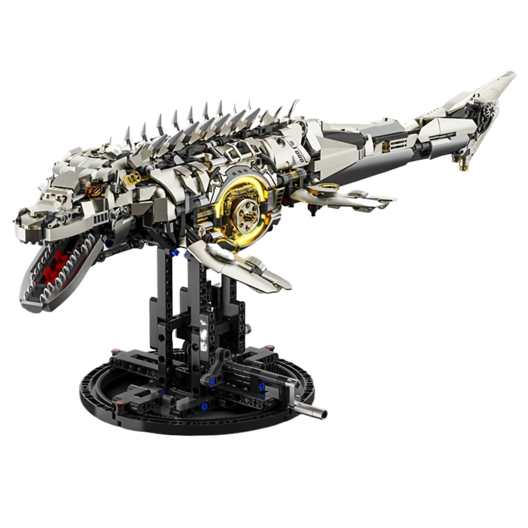 Remocguys Mosasaurus Mechanical Building Set Compatible with Lego&nbsp;Collectible Skeleton Model Kit with Led for Adults Boys 1413pcs