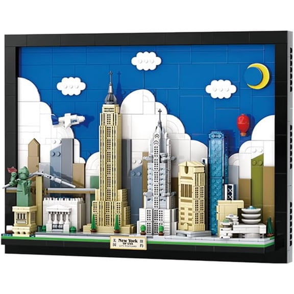 Remocguys New York Skyline Building Set Compatible with Lego City Architecture Model Wall Art for Adults 1101 Pcs