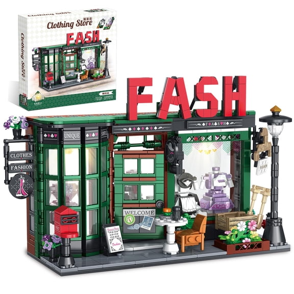 Remocguys Clothing Store Building Set Compatible with Lego Street View Fashion Shop Model for Adult 1099pcs