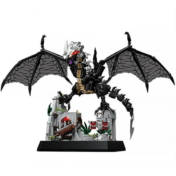 Remocguys Rings Evil Dragon Building Sets Compatible with Lego Animal Beast Castle Ruins Scene with Soft Wings for Adults Boy 1152PCS