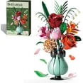 thumbnail image 1 of Remocguys Rose Flowers Bouquet Building Sets with Vase for Adults Girls Compatible with Lego, 1 of 7