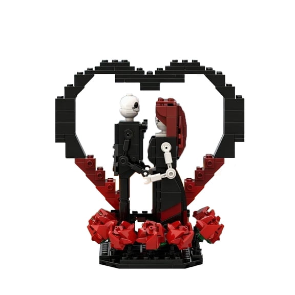 Remocguys Skeleton Couple Building Set Compatible with Lego Flower Creative Collectible Gothic Horror Model for Adults Teens