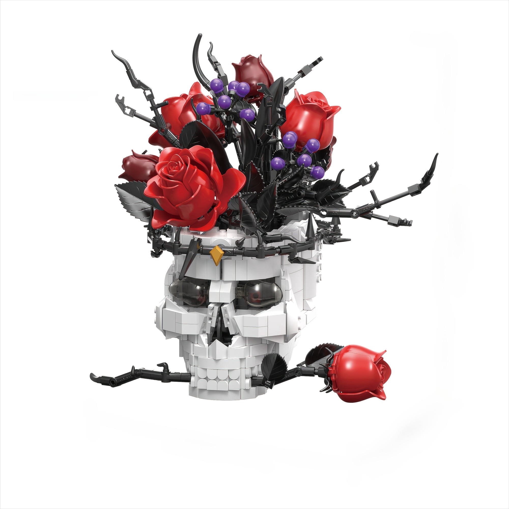 Remocguys Skull Roses Building Set Compatible with Lego Flower