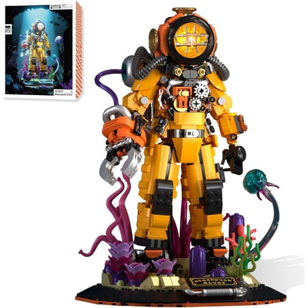 Remocguys Steampunk Diver Building Set with Light for Adults Compatible with Lego 1286 Pcs