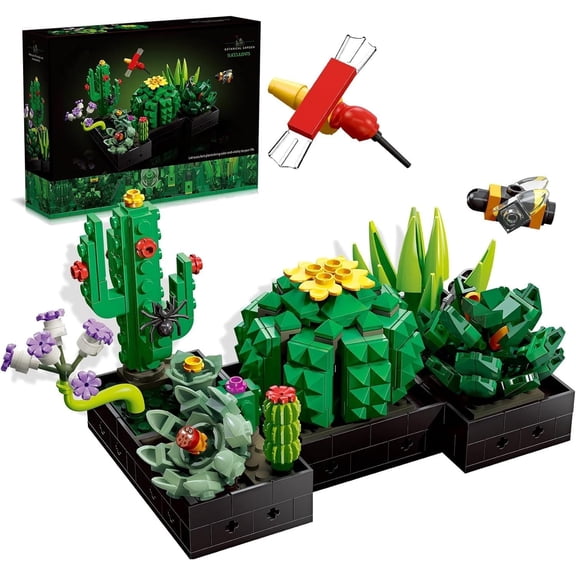 Remocguys Succulents Flowers Building Set Compatible with Lego Botanical Tiny Plants Collection for Adults 590Pcs