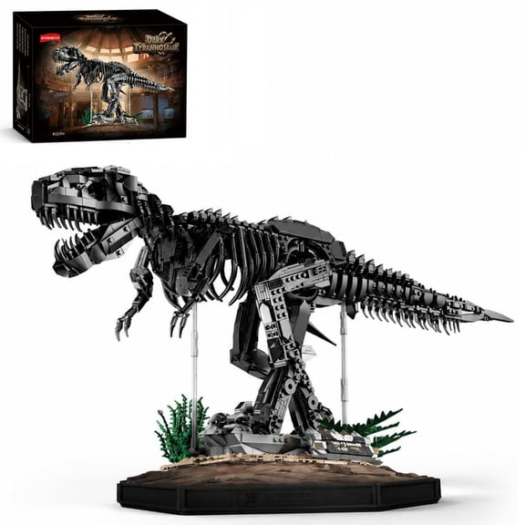 Remocguys T-Rex Dinosaur Skeleton Building Set Compatible with Lego Prehistoric Fossil Model Creative Collectible for Hobbyists