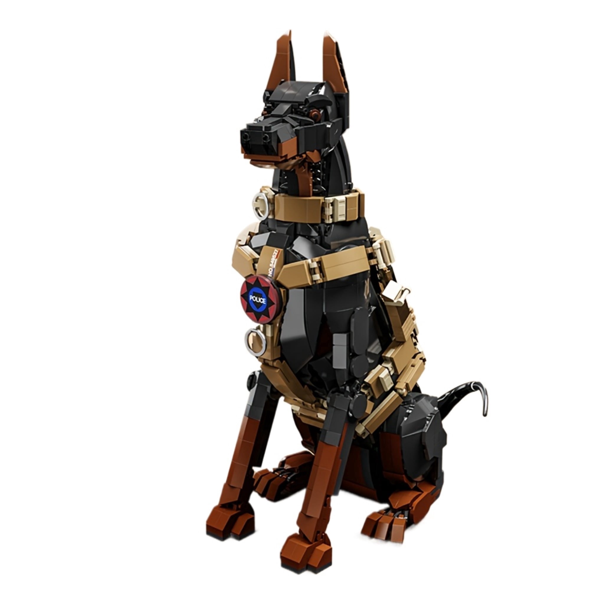 Remocguys Tactical Doberman Dog Building Set Compatible with Lego Animal Collectible Model Kit Home Decor for Adults 1376pcs