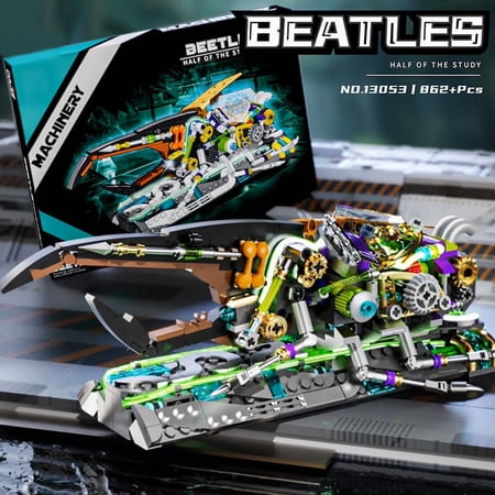 Remocguys Beetle Building Sets Compatible with Lego Animal Mechanical Glowing Jointed Wings Movable for Adults Boy 862PCS