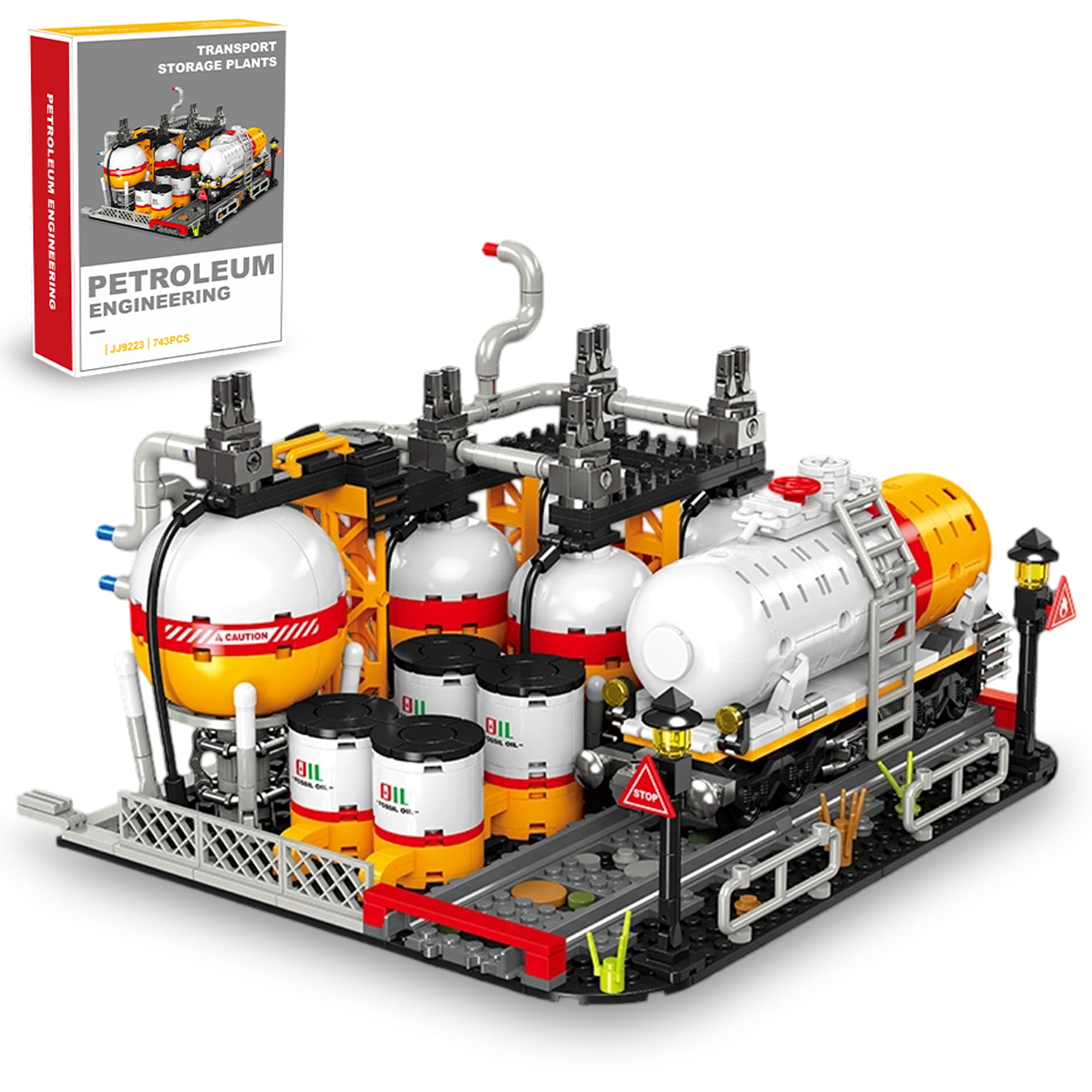 Remocguys Transport Storage Building Sets Compatible with Lego Chemical Factory Plant Model Toy for Adults Boy 743PCS