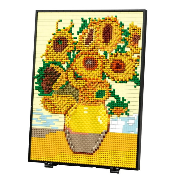 Remocguys Van Gogh Sunflower Building Set Not Compatible with Lego Flowers Frame Home Decor for Adults Teens 3504Pcs