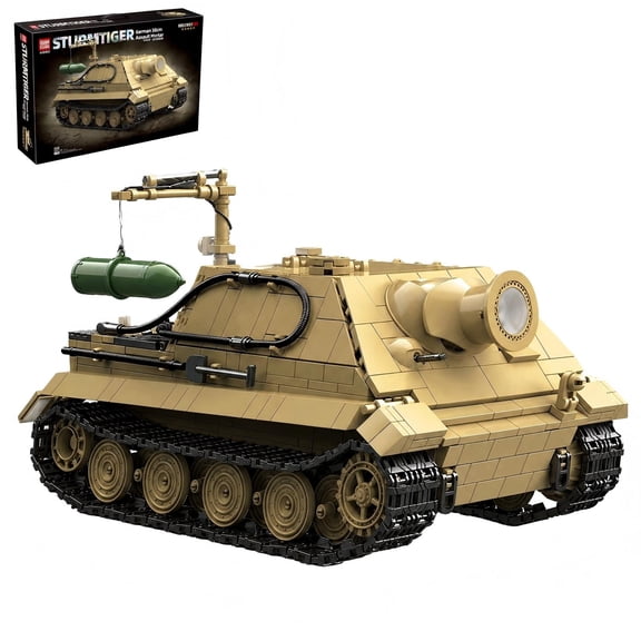 Remocguys WW2 Sturmtiger Tank Building Sets, Compatible with Lego Army Military Vehicles Model German Collectible for Adults Boys 14+ 1394PCS
