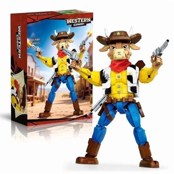 Remocguys Western Cowboy Building Set Compatible with Lego Animal Creative Collectible Model Desktop Decoration 1589pcs