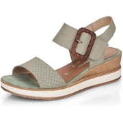 Remonte Womens D6453-52 Jerilyn Wedge Sandal, Green, 40 EU