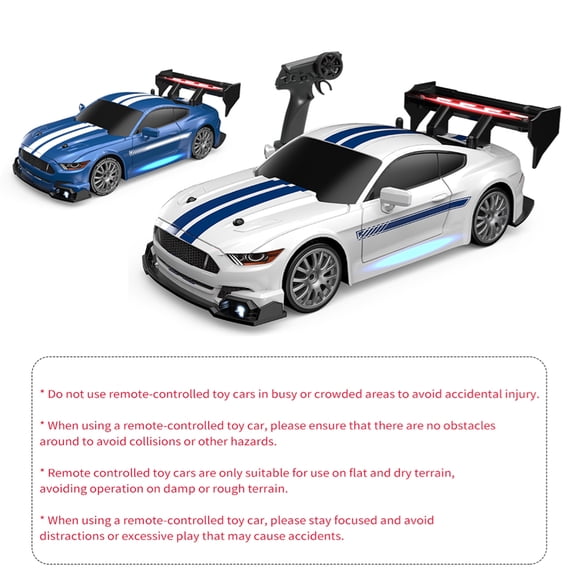 Remote 2.4GHz Remote Control Drift Car 1:24 30KM/H High Speed Drift Remote Controlled 4WD Vehicle With Front Lights Bottom Lights Tail Wing Lights Replaceable Wheels
