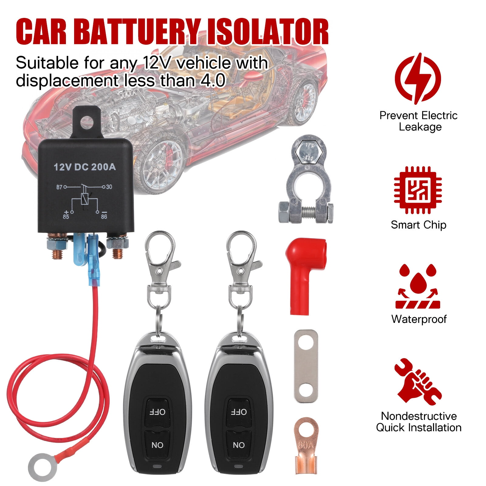 Remote Battery Disconnect , AntiTheft Car Kill , Battery Cut Off DC12V