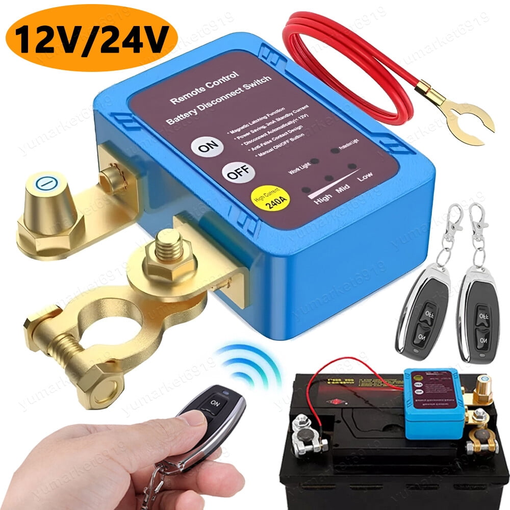 Remote Battery Disconnect Switch 12V 240A Battery Kill Switch for Auto RV ATV