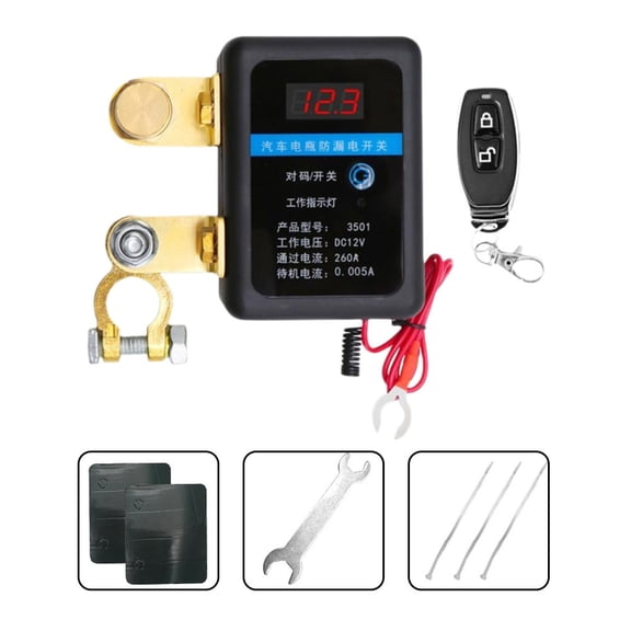 Remote Battery Disconnect for 12V DC Power Vehicles with Magnetic Lock Feature, Suitable for SUVs and Cars under 3.0 Displacement