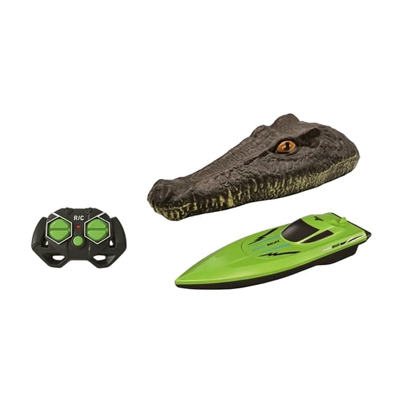 Remote Boat for Pool and Lake 2 in 1 Rc Speed Boat with Fake Alligator Head Cover Outdoor Water Toys for Summer Family Activity 1 Set