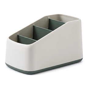 Remote Caddy, 4-Compartment Desktop Organizer and Pencil Holder, Grey Green