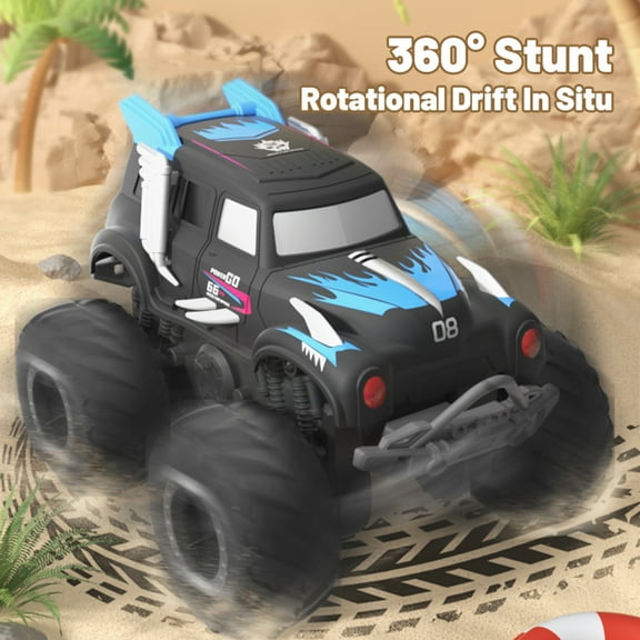 Remote  Car,Boat With Stunt Car Amphibious Off-road All Terrain Off-road Vehicle Terrain Land 2 Batteries 2.4 Dual-side Remote Car Vehicle All Water Boat With 2 Car 2.4 Car Boat 6-12
