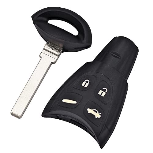Remote Car Key Case Shell For Saab 9-3 93 2003-2007 4 Button Uncut Blade Smart Card Blank Replacement Keyless Fob Cover