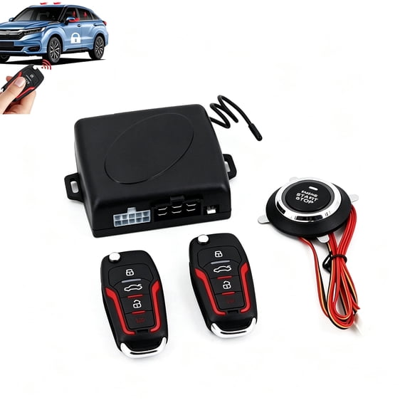 Remote Car Starter Kit, Universal Vehicle Remote Start System with Keyless Entry, Engine Start Stop for Car Truck Suv, 1-Pack