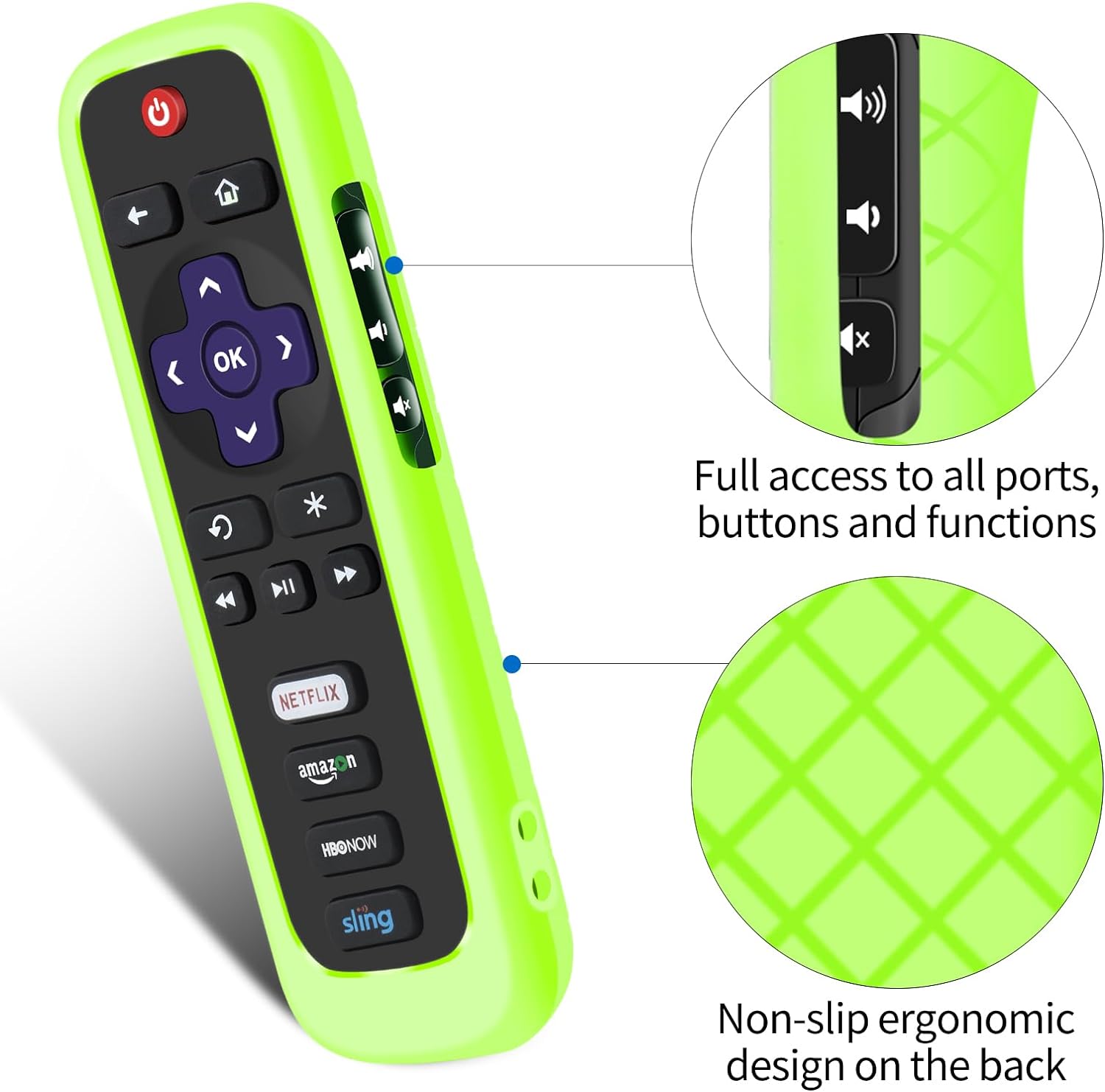 Remote Case for Roku, Battery Cover for TCL Roku Smart TV Steaming ...