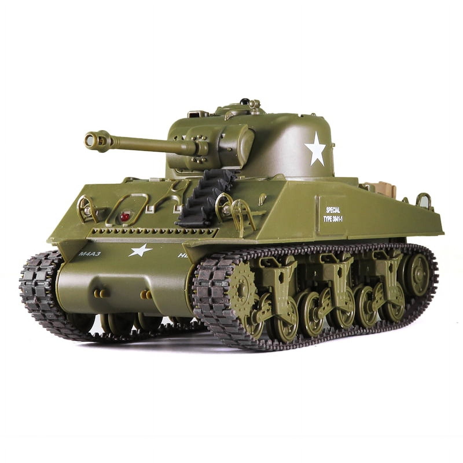 Henglong 1 30 Scale US M4A3 Sherman RC Tank with Infrared Battle Sound Lights 2.4Ghz RTR Walmart