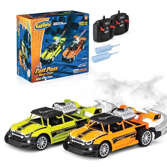 Remote Control 2 Pack Race Car Toys for Kids - Drifting Stunt Car, Smoke Generating Cars, 1:20 Scale