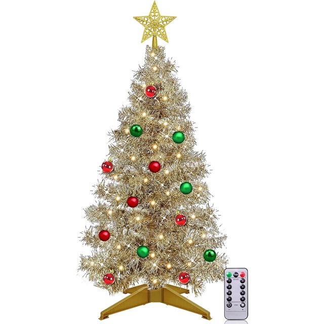 [ Remote Control & 8 Modes ] 3 Ft Christmas Tree with Timer 50 Warm