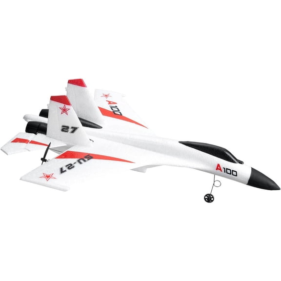 Remote Control Airplane, 2.4Ghz 4 Channel Fighter Aircraft, 6-Axis Gyro Stabilizer, Ready to Fly, Includes 2 Batteries