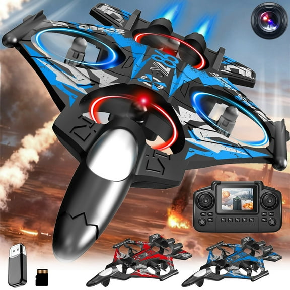 Remote Control Airplane under $5! Cagogo RC Plane With Screen Display, Foam Remote Control Aircraft, LED Light DroneToys, Beginner Flying Model,KidsAdults RCToys