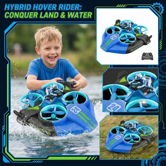 Remote Control Amphibious Car Boat Plane 3-In-1 2-In-1 Rc Car With 2 Spare Propellers, 1 Charger, 1 Screwdriver, 1 Windshield Wrench, 1 User Manual For Kids S Outdoor Water