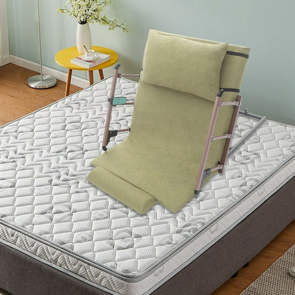 Remote Control Bed Backrest with Guardrail Button  Magic Tape Fixing, Cotton Linen Fabric, 90-240V Voltage  Fits Single/Double Beds