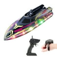 thumbnail image 1 of Remote Control Boat With 2.4G Control High Speed LED Lights For Outdoor Pool Durable And High Performance Toy For Ages 7 And Up 49mhz Remote Control Replacement Easy Control Remote Control Plane for, 1 of 7