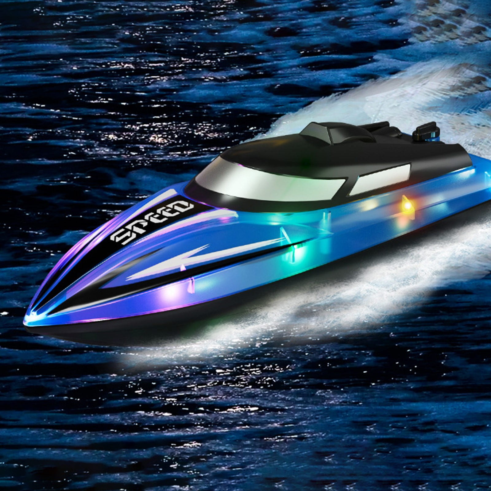 Remote Control Boat Pool Toys for Boys&Girls, Christmas Gifts for Boys&Girls, 10-Inch Water Floating RC Shark Submarine with LED Lights, Electric Bath Tub Toy for Boys & Girls Age 6+