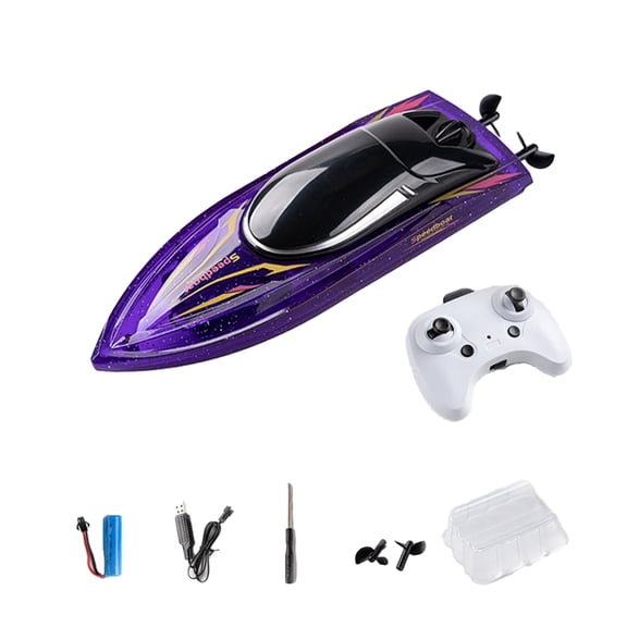 Remote Control Boat for Pools Phantom S13 Transparent Yellow 2.4GHz Electric RC Watercraft with LED Night Lights & Auto-Righting for Lakes Summer Water Toy Birthday Gift