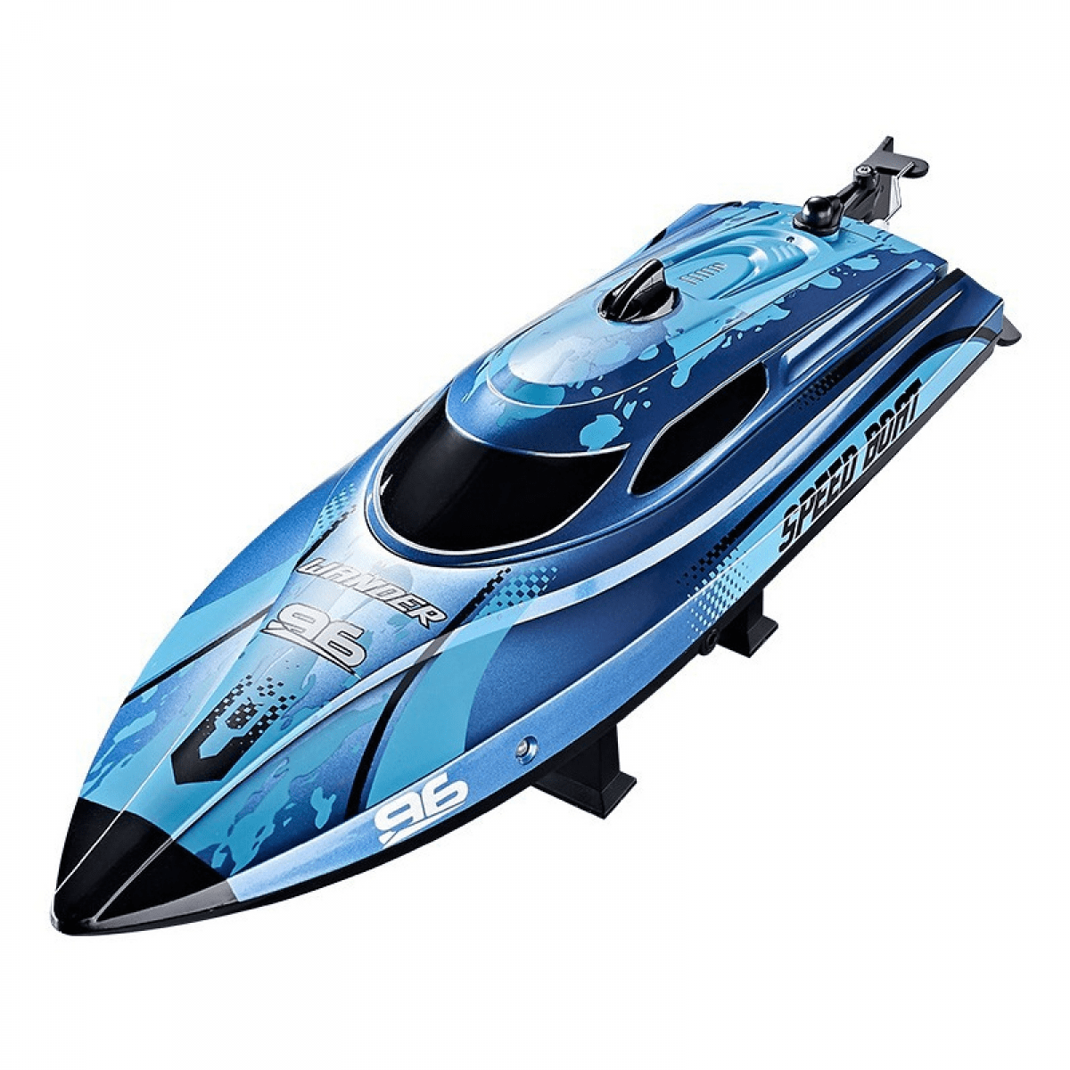 Remote Control Boat for Kids 12in RC Boat with High Speed & Lights, Waterproof Toy Boats for Lakes and Pools-Blue