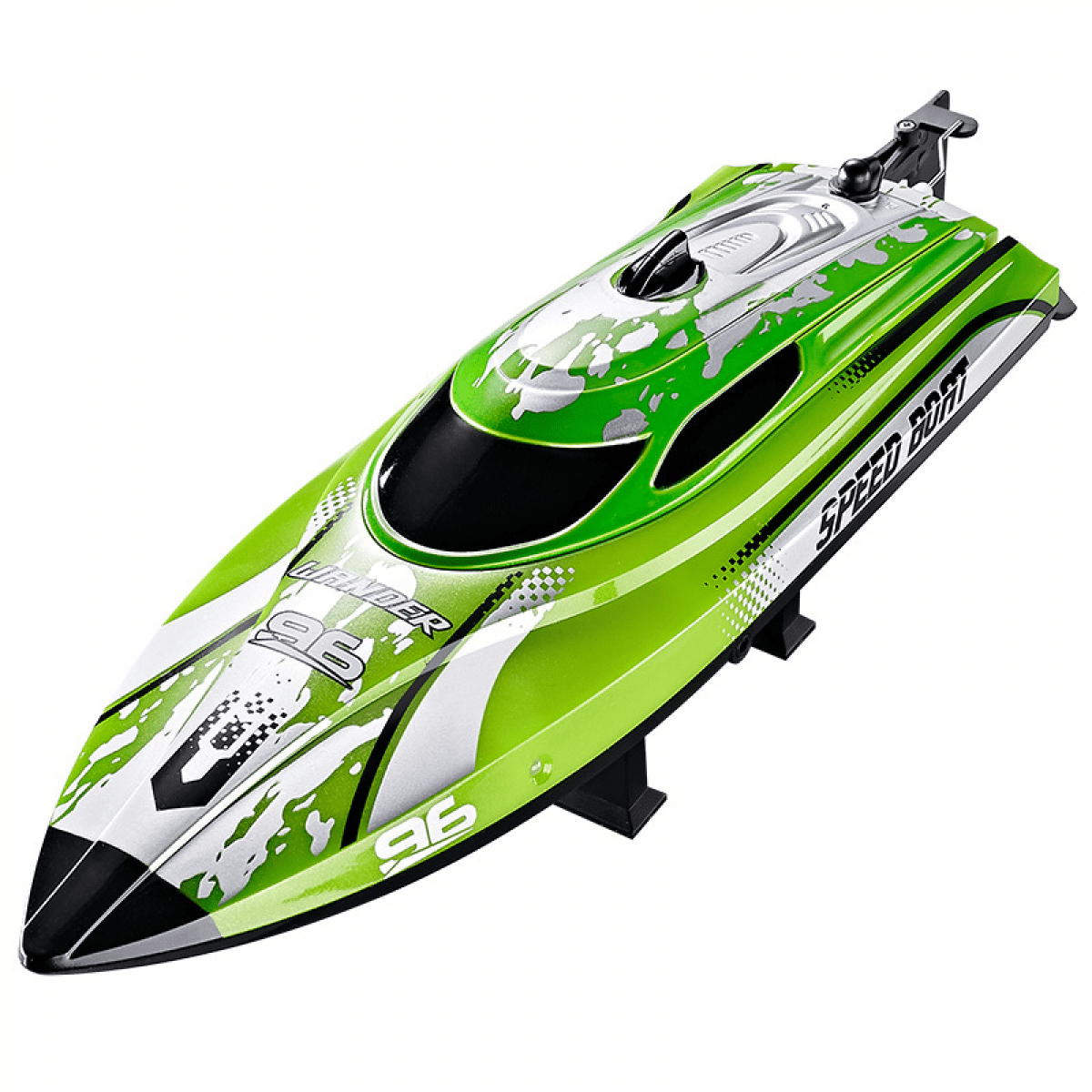 Remote Control Boat for Kids 12in RC Boat with High Speed & Lights, Waterproof Toy Boats for Lakes and Pools-Green