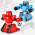 thumbnail image 1 of Remote Control Boxing Robots for Kids, 2 Player Battle Toy with LED Lights & Music, Interactive RC Fighting Robot Set with Soccer Game, Rechargeable Battery, 1 of 12