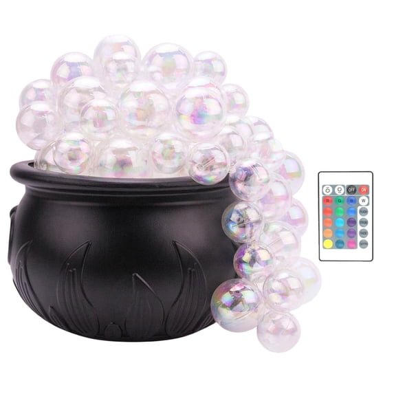 Remote Control Bubbling Cauldron - Halloween Decorations Indoor with LED Light Effects, Vintage Witch Pot for Spooky Party Table Decor, Kitchen & Home Haunt Displays